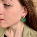 gapo with Emerald Earrings by Slate Gray Gallery studio jeweler Sandra Frias