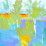 Bright colored abstract landscape by slate gray gallery artist Marshall Noice