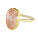 Morganite Cabochon Ring by Fringe Gallery studio jeweler Petra Class