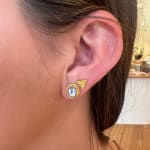 Granulated Studs With Blue Sapphire by Fringe Gallery studio jeweler Nanci Modica