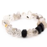 Bracelet with Onyx and Quartz by Slate Gray gallery studio jeweler Eli Halili