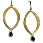 Marquise Frame Earrings with Diamond by Slate Gray Gallery studio jeweler Timo