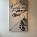 Interference Paint, Acrylic Paint, and Rice Paper on Canvas of Mount Sneffels by Slate Gray Gallery Artist Kathryn Tatum