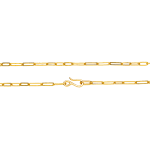 Yellow gold paperclip chain by Fringe Gallery studio jeweler Nanci Modica