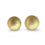 18k yellow gold bowl stud earrings by Fringe Gallery studio jeweler Petra Class