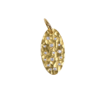 Yellow gold oval pendant with diamonds by Fringe Gallery studio jeweler Nanci Modica