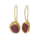 Rough Ruby Earrings by Fringe Gallery studio jeweler Marki Knopp