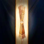 Wood wall Sculpture by slate gray gallery artist Cie Hoover