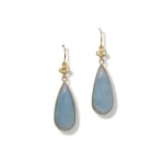 Aquamarine Drop Earrings by Slate Gray Gallery studio jeweler Barbara Heinrich