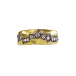 Irregular Gold Band with Diamonds by Fringe Gallery studio jeweler Todd Pownell