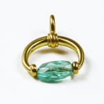Emerald Lunula Pendant by Slate Gray Gallery studio jeweler Nanci Modica