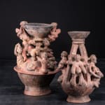 Rare pair of Bariba Terracotta Ceremonial Altar Vessels, 1st half 20th Century