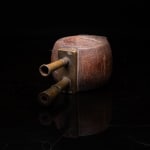Old Bamboo Opium Pipe, with visible Knot of the Bamboo. The Mouthpiece and Furnace are in Bronze. The Piece comes...