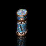 Chinese Opium Box in colorful Cloisonné Enamel, 19th Century