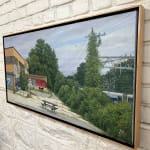 Painting by Valeri Larko of an abandoned site on wall