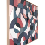 Scott Albrecht wood relief painting in blue and pink tones