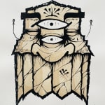 GATS character painted with coffee and ink on paper