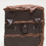 Stephen Morrison sculture of slice of cake with dog face