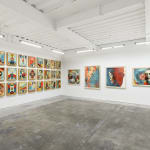 Installation view of Shepard Fairey's solo exhibition "FRACTURED" at Harman Projects, San Francisco