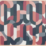 abstracted typography design in shades of blue and red