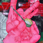 red hands holding a bottle cap