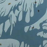detail of Natalia Juncadella painting of blue pool with shadows cast over it
