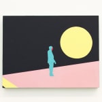 Mario Wagner colorful painting of figure and moon