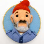 needlefelt wool portrait of Steve Zissou by Ed Mironiuk
