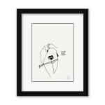 framed Petites Luxures drawing of woman's torso