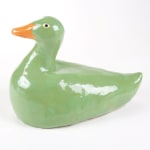Lorien Stern's ceramic sculpture of a green duck