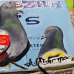 Madison Brooks - detail image of the painting "Birds on the Block"