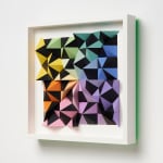 wooden wall sculpture with rainbow colors