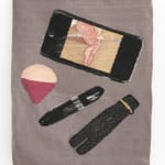 Erin M. Riley woven tapestry of iPhone and sex toys