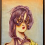 painting of a muse with plum colored hair by Miss Van