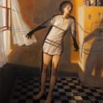 Painting of a figure falling through reality by Miles Johnston