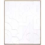 Scott Albrecht wood relief painting, all white subtle shapes