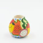 Jackie Brown small ceramic pinch pot with fruit painted on it