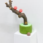 Install image of "Apple Elbow in Olive & Luminous Red" at "Cosmic Bloom."