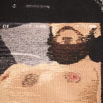 Erin M. Riley woven tapestry of iPhone / sexting
