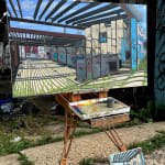 Painting by Valeri Larko of an abandoned room