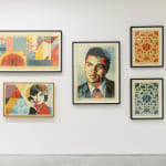 Installation view of Shepard Fairey's solo exhibition "FRACTURED" at Harman Projects, San Francisco