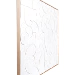 Scott Albrecht wood relief painting - abstract all white forms
