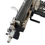 Sculpture of a Sub Machine Gun made of typewriter parts by Ravi Zupa