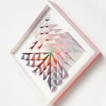 wooden wall sculpture with rainbow colors