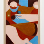 Abstract painting of a woman holding a snail on her finger