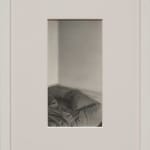 graphite drawing of a bed in the corner of a room
