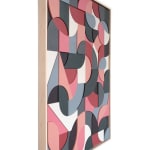Scott Albrecht wood relief painting in pink and blue tones