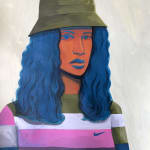 Dennis Brown's painting of a woman wearing a hat