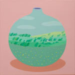 Danym Kwon's painting of a vase with a landscape scene