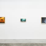 Installation view of Chris Austin's solo exhibition Contrasts at Harman Projects, San Francisco. From left to right: "Seen Through Lost and Open Eyes," "Nowhere Road," and "Uninvited Frost."